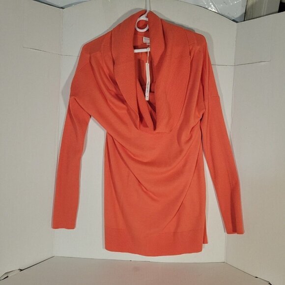 Caslon Sweater Women's Turtleneck Tunic Sweater Medium Coral beachy casual overs - Picture 3 of 7